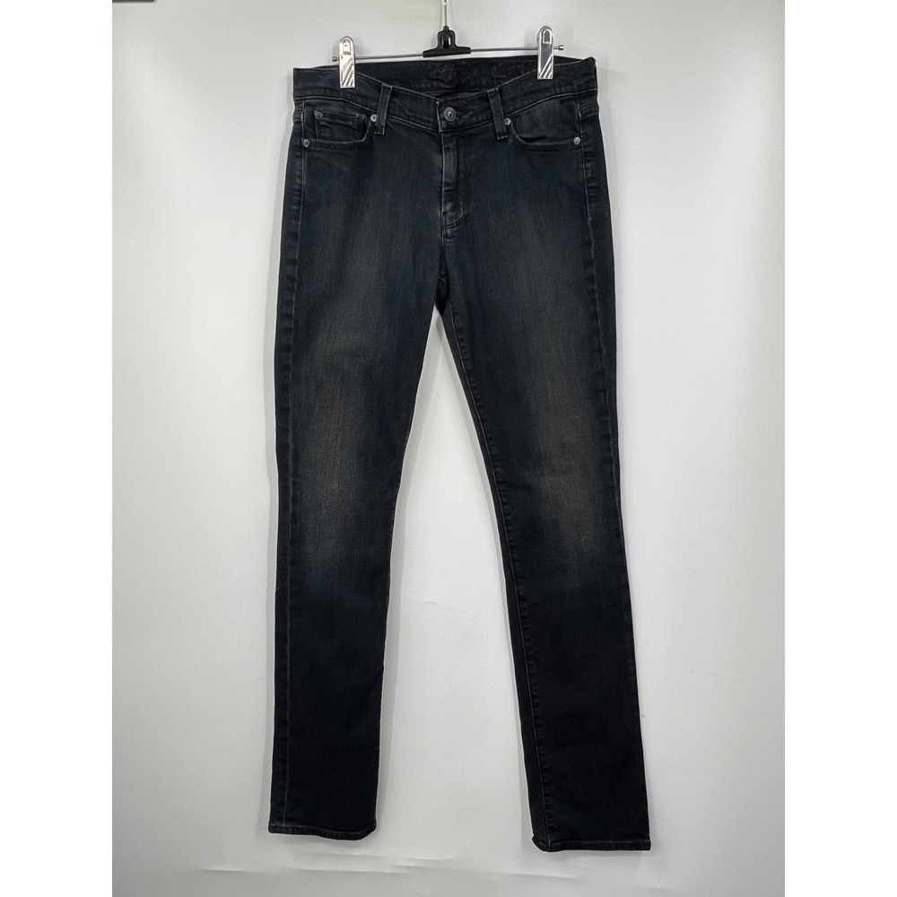 7‎ For All Mankind Womens Straight Leg Dark Wash Denim Jeans Size 28